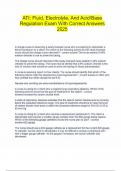 ATI&colon; Fluid&comma; Electrolyte&comma; And Acid&sol;Base Regulation Exam With Correct Answers 2025