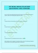 FIT BCBA MOCK EXAM 2025 QUESTIONS AND ANSWERS