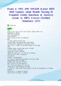 Exam 4&colon; NSG 430&sol; NSG430 &lpar;Latest 2025&sol; 2026 Update&rpar; Adult Health Nursing II Complete Guide&vert; Questions & Answers&vert; Grade A&vert; 100&percnt; Correct &lpar;Verified Solutions&rpar;- GCU