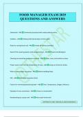 FOOD MANAGER EXAM 2025 QUESTIONS AND ANSWERS