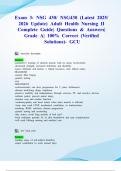 Exam 3&colon; NSG 430&sol; NSG430 &lpar;Latest 2025&sol; 2026 Update&rpar; Adult Health Nursing II Complete Guide&vert; Questions & Answers&vert; Grade A&vert; 100&percnt; Correct &lpar;Verified Solutions&rpar;- GCU