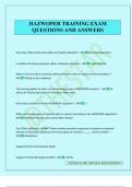 HAZWOPER TRAINING EXAM QUESTIONS AND ANSWERS