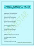 HARTMAN PHLEBOTOMY PRACTICE EXAM 2025 QUESTIONS AND ANSWERS