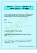 HESI MATERNITY PN EXAM 2025 QUESTIONS AND ANSWERS