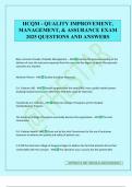 HCQM - QUALITY IMPROVEMENT&comma; MANAGEMENT&comma; & ASSURANCE EXAM 2025 QUESTIONS AND ANSWERS