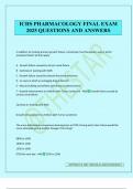 ICHS PHARMACOLOGY FINAL EXAM 2025 QUESTIONS AND ANSWERS