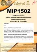 MIP1502 Assignment 2 (COMPLETE ANSWERS) 2025 (720991) - DUE 30 June 2025