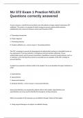 NU 372 Exam 1 Practice NCLEX Questions correctly answered 