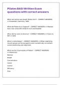 Pilates BASI Written Exam questions with correct answers