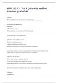 NTR 213 Ch&period; 7 & 8 Quiz with verified answers graded A&plus;