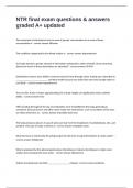 NTR final exam questions & answers graded A&plus; updated