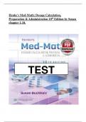 TEST BANK&semi; Henke's Med-Math&colon; Dosage Calculation&comma; Preparation & Administration 10TH EDITION by SUSAN