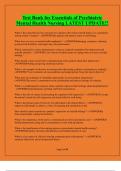 Test Bank for Essentials of Psychiatric Mental Health Nursing LATEST UPDATE &excl;&excl;