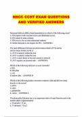 NNCC CCHT EXAM QUESTIONS AND VERIFIED ANSWERS