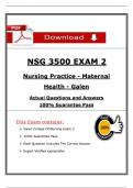 NSG 3500 Exam 2 &vert; &lpar;2026 &sol; 2027&rpar; Maternal Health &vert; Galen College