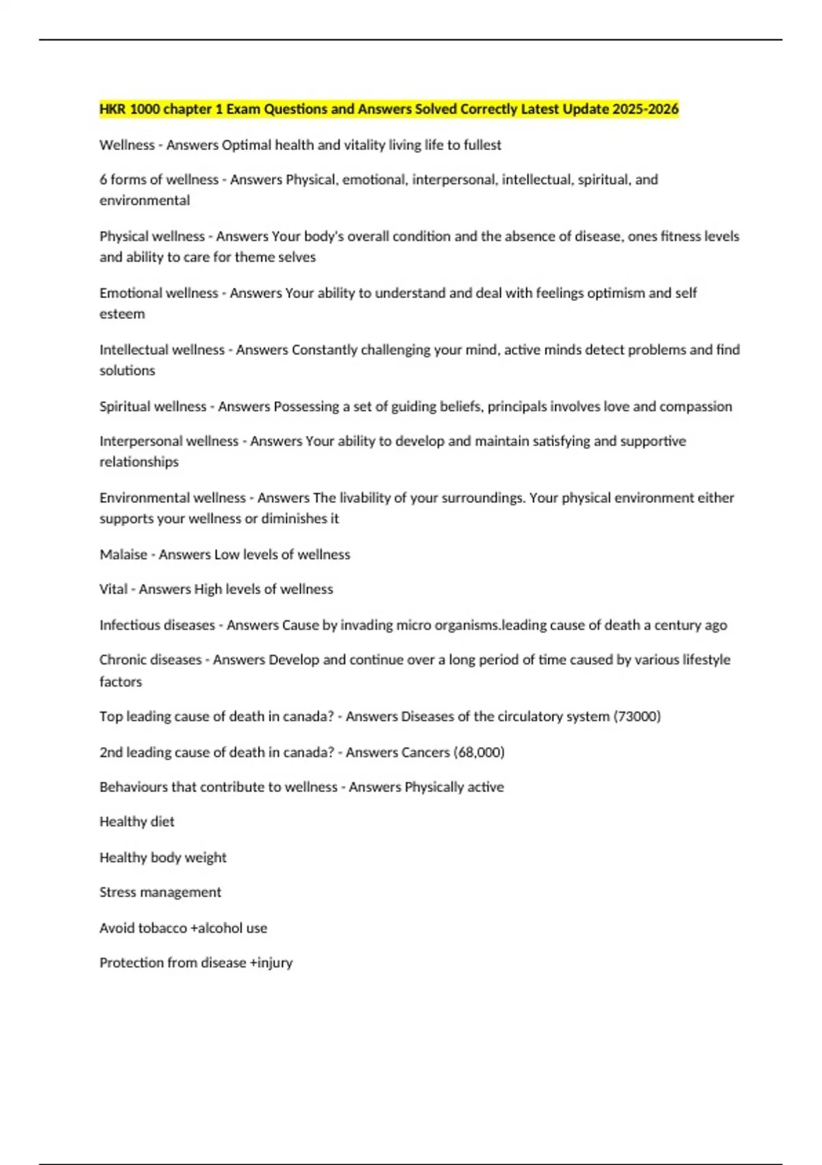 HKR 1000 chapter 1 Exam Questions and Answers Solved Correctly Latest ...