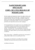NASM WEIGHT LOSS SPECIALIST EXAM QUESTIONS AND ANSWERS 2025
