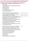 U&period;S&period; Constitution Exam &lpar;2025&rpar; ACTUAL EXAM &lpar;TESTING REAL EXAM QUESTIONS&rpar; AND VERIFIED ANSWERS &lpar;MULTIPLE CHOICES&rpar; &vert;COMPLETE SOLUTIONS &vert;A&plus; GRADED &vert;100&percnt; CORRECT&excl;&excl;
