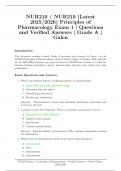 NUR210 &sol; NUR 210 &lpar;Latest 2025&sol;2026&rpar; Principles of Pharmacology Exam 1 &vert; Questions and Verified Answers &vert; Grade A &vert; Galen