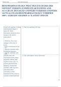 Exam &lpar;elaborations&rpar; HESI PHARMACOLOGY PRACTICE 