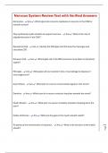 Nervous System Review Test with Verified Answers