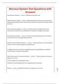 Nervous System Test Questions with Answers