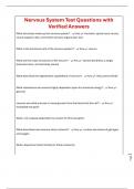 Nervous System Test Questions with Verified Answers