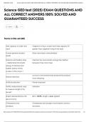 Science GED test &lpar;2025&rpar; EXAM QUESTIONS AND ALL CORRECT ANSWERS 100&percnt; SOLVED AND GUARANTEED SUCCESS