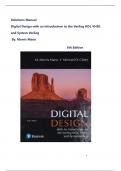 Solution Manual For Digital Design With an Introduction to the Verilog HDL VHDL and System Verilog 6th Edition by Morris Mano&period; All Chapters 