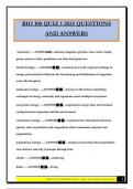 BIO 100 QUIZ 1 2025 QUESTIONS AND ANSWERS