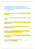  TIPS TRAINING EXAM QUESTIONS AND ANSWERS LATEST 2025-2026 UPDATE &vert;GRADE A&plus; GUARANTEE