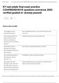 KY real estate final exam practice COMPREHENSIVE questions answered&comma; 2025 verified graded A&plus; already passed&excl;
