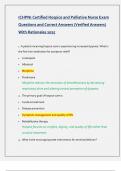 &lpar;CHPN&rpar; Certified Hospice and Palliative Nurse Exam  Questions and Correct Answers &lpar;Verified Answers&rpar;  With Rationales 2025