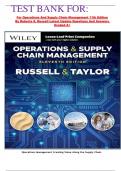TEST BANK FOR&colon; For Operations And Supply Chain Management 11th Edition By Roberta S&period; Russell Latest Update Questions And Answers  Graded A&plus;