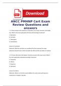 ANCC PMHNP Cert Exam Review Questions and  Verified answers