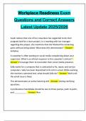 Workplace Readiness Exam Questions and Correct Answers Latest Update 2025&sol;2026