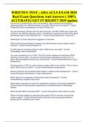 WRITTEN TEST &semi; AHA ACLS EXAM 2025 Real Exam Questions And Answers &lpar; 100&percnt; ACCURATE&rpar; GET IT RIGHT&excl;&excl; 2025 update