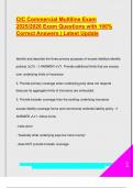 CIC Commercial Multiline Exam 2025&sol;2026 &vert; Complete Answer Key on Umbrella&comma; Cyber&comma; EPLI & Builders Risk Coverage