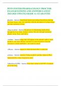 PENN FOSTER PHARMACOLOGY PROCTOR EXAM QUESTIONS AND ANSWERS LATEST 2025-2026 UPDATE&vert; GRADE A&plus; GUARANTEE