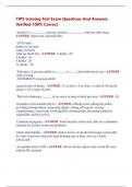 TIPS training Test Exam Questions And Answers  Verified 100&percnt; Correct 