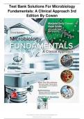 Test Bank for Microbiology Fundamentals&colon; A Clinical Approach 3rd Edition by Marjorie Kelly Cowan - &lpar;2025&sol;2026&rpar; &lpar;All Chapters Covered&rpar; &lpar;Complete Guide with Answers&rpar; &lpar;Graded A&plus;&rpar;