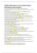 AVMG 1010 Test 2- AU &vert; Actual study &vert; Questions and Answers