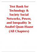 Test Bank for  Technology &  Society Social Networks, Power, and Inequality 3e  Anabel Quan-Haase 