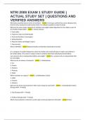 NTRI 2000 EXAM 1 STUDY GUIDE &vert; ACTUAL STUDY SET &vert; QUESTIONS AND VERIFIED ANSWERS