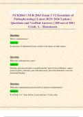   NUR2063 / NUR 2063 Exam 2 V2 Essentials of Pathophysiology| Latest 2025/ 2026 Update | Questions and Verified Answers | 100 out of 100 | Grade A – Rasmussen