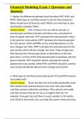 Financial Modeling Exam 1 Questions and Answers&period;docx