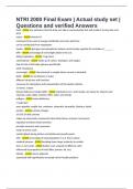 NTRI 2000 Final Exam &vert; Actual study set &vert; Questions and verified Answers