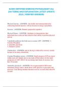 ACSM CERTIFIED EXERCISE PHYSIOLOGIST ALL 284 TERMS AND EXPLANATION LATEST UPDATE 2025 &vert; VERIFIED ANSWERS