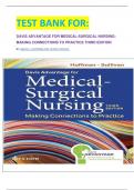 TEST BANK FOR&colon; DAVIS ADVANTAGE FOR MEDICAL-SURGICAL NURSING&colon; MAKING CONNECTIONS TO PRACTICE THIRD EDITION BY JANICE J&period; HOFFMAN PHD LATEST UPDATE&period; 