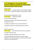 CAF Management Accounting Topic 7 Decision Making and Relevant Information Exam Questions And Answers&period;docx